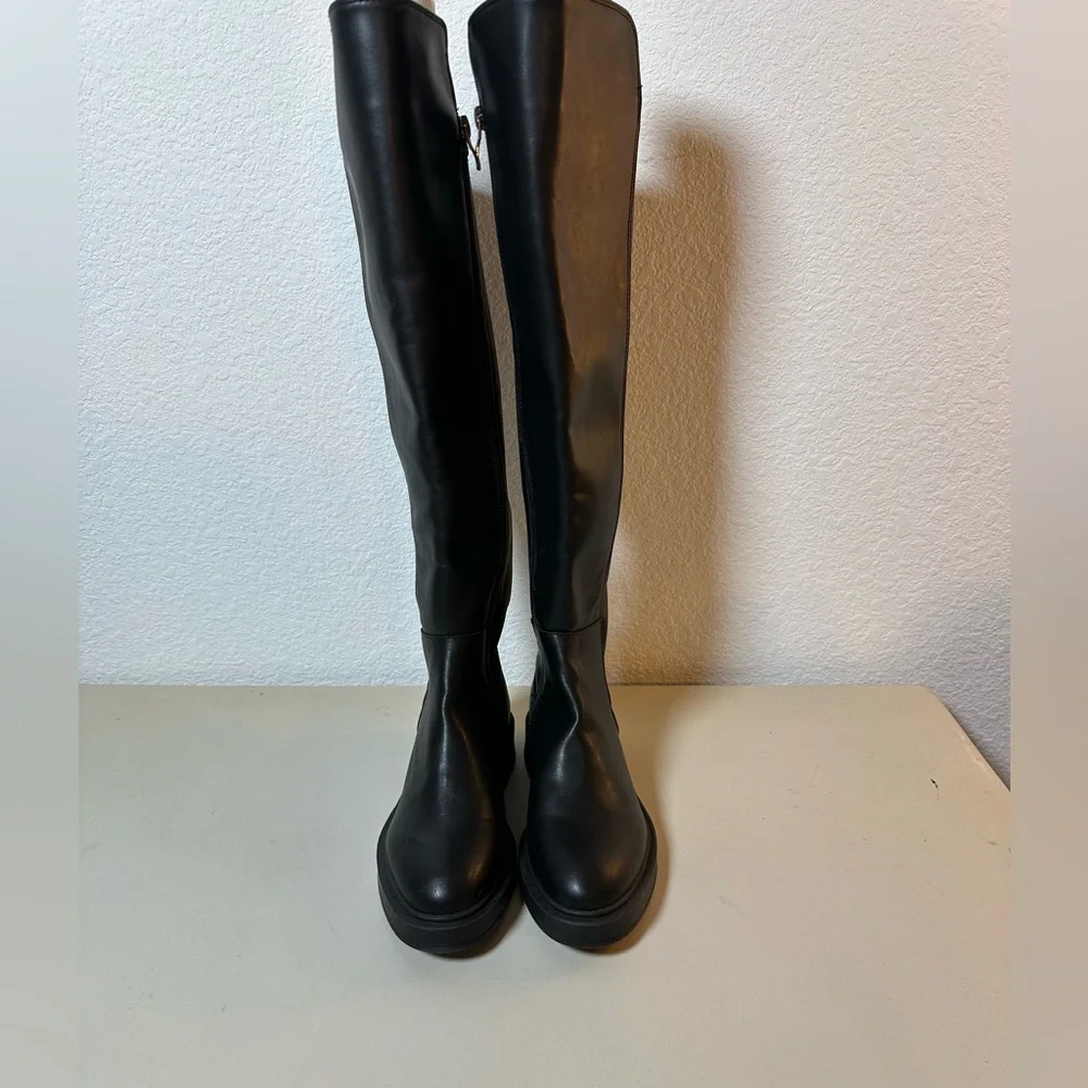 Steve Madden Black Over-the-Knee Leather Boots